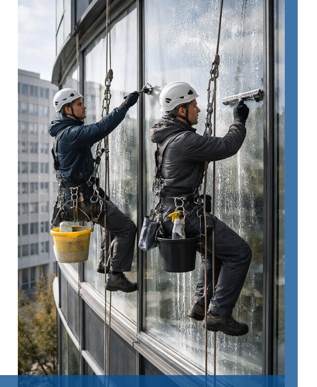 Мойка панорамных окон в Нижневартовске от 363 р. заказать у ВЫСОТНИК-Нжт