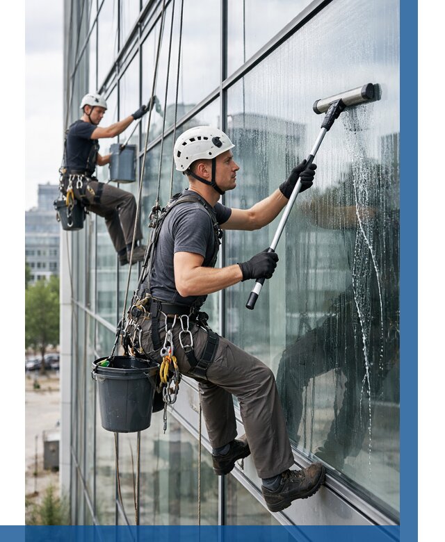 Мойка витражей альпинистами в Нижневартовске от 725 р. под ключ|ВЫСОТНИК-Нжт