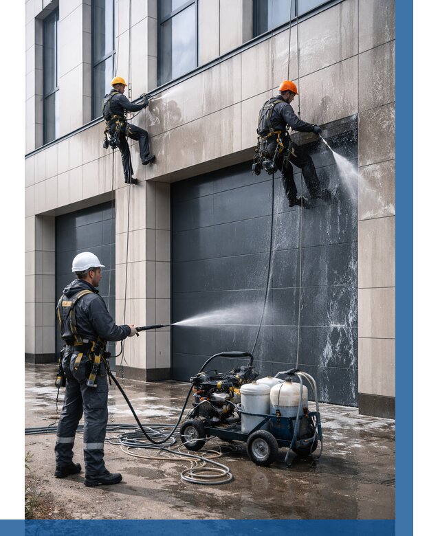 Послестроительная мойка фасада в Нижневартовске от 311 р. | ВЫСОТНИК-Нжт