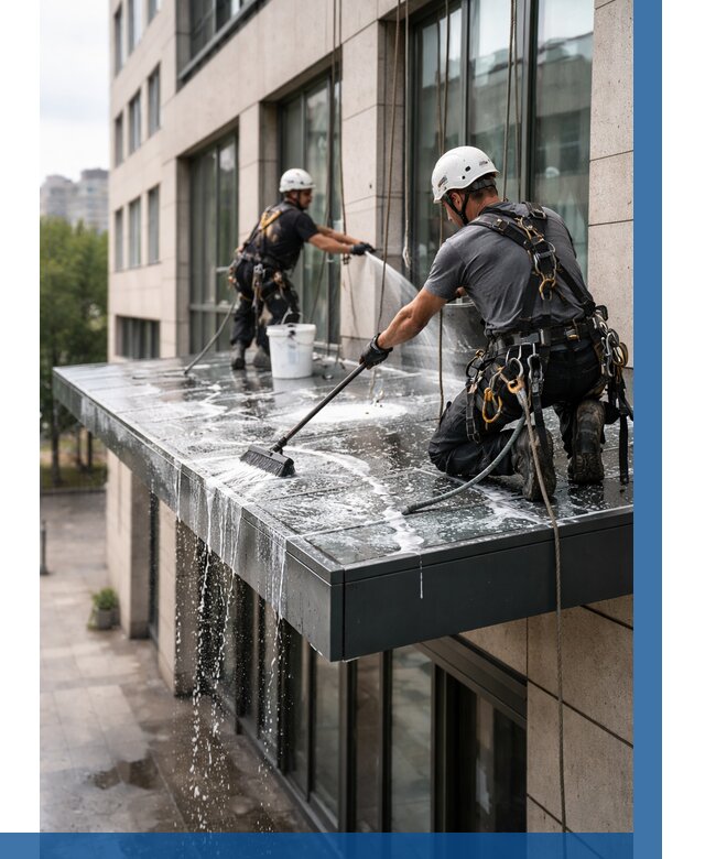 Мойка козырьков и навесов в Нижневартовске от 3626 р. | ВЫСОТНИК-Нжт