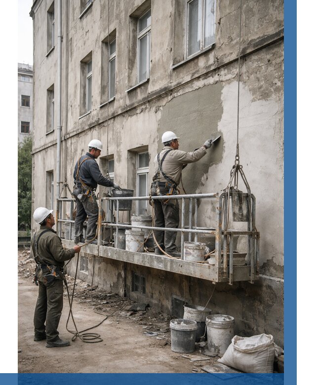 Капитальный ремонт фасада в Нижневартовске от 4351 р. | ВЫСОТНИК-Нжт