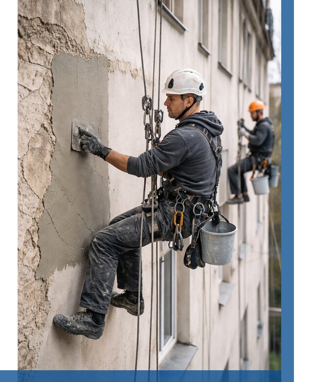 Восстановление штукатурки фасада в Нижневартовске от 1243 р. | ВЫСОТНИК-Нжт