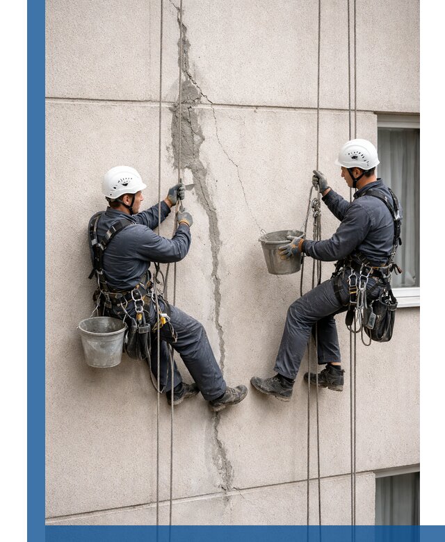 Заделка трещин на фасаде в Нижневартовске с гарантийным ремонтом