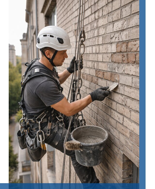 Ремонт кирпичной кладки фасада в Нижневартовске от 1865 р. | ВЫСОТНИК-Нжт