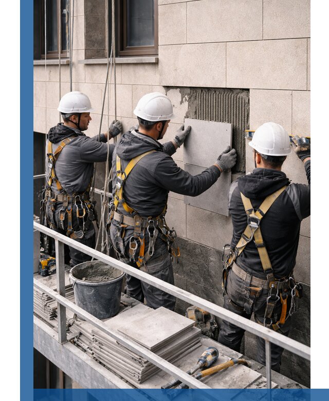 Ремонт облицовки фасада плиткой в Нижневартовске с гарантией