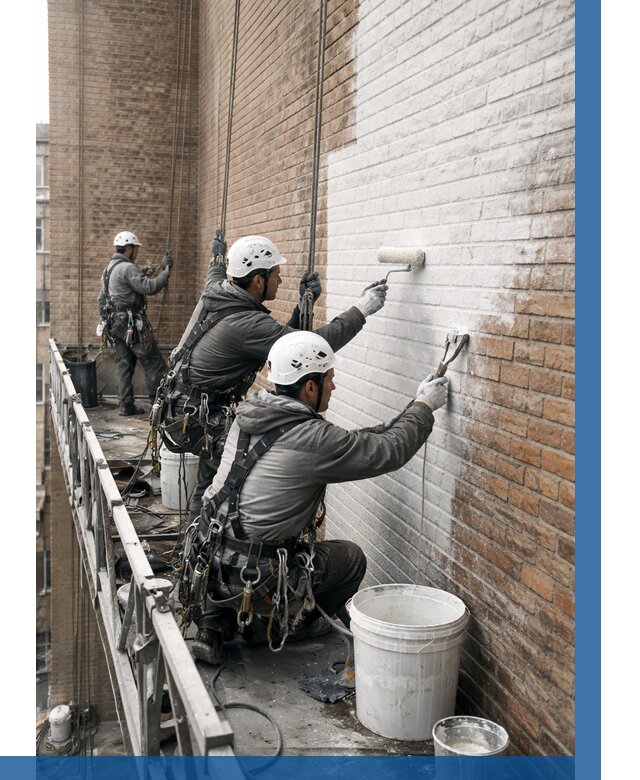 Покраска кирпичного фасада в Нижневартовске от 363 р. | ВЫСОТНИК-Нжт