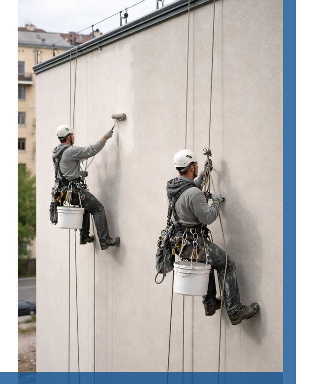 Покраска оштукатуренного фасада в Нижневартовске от 332 р. | ВЫСОТНИК-Нжт