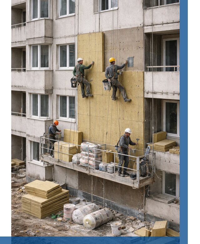 Утепление фасада минватой в Нижневартовске от 1554 р. | ВЫСОТНИК-Нжт