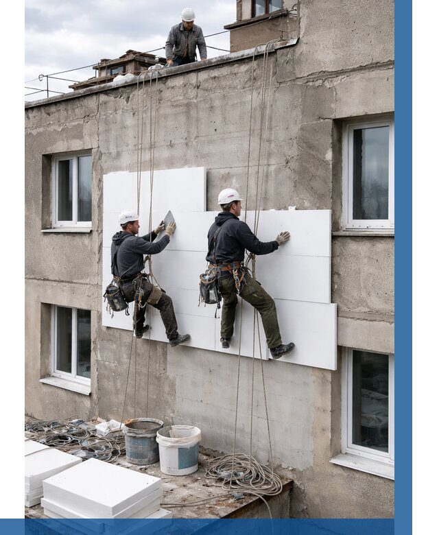 Утепление фасада пенополистиролом в Нижневартовске от 1865 р. | ВЫСОТНИК-Нжт