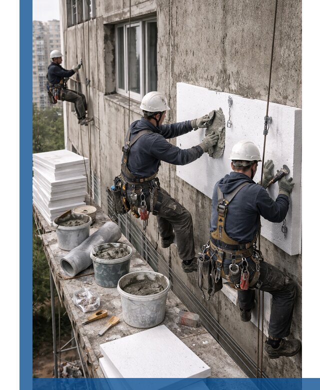 Утепление фасада пенополистиролом в Нижневартовске под ключ