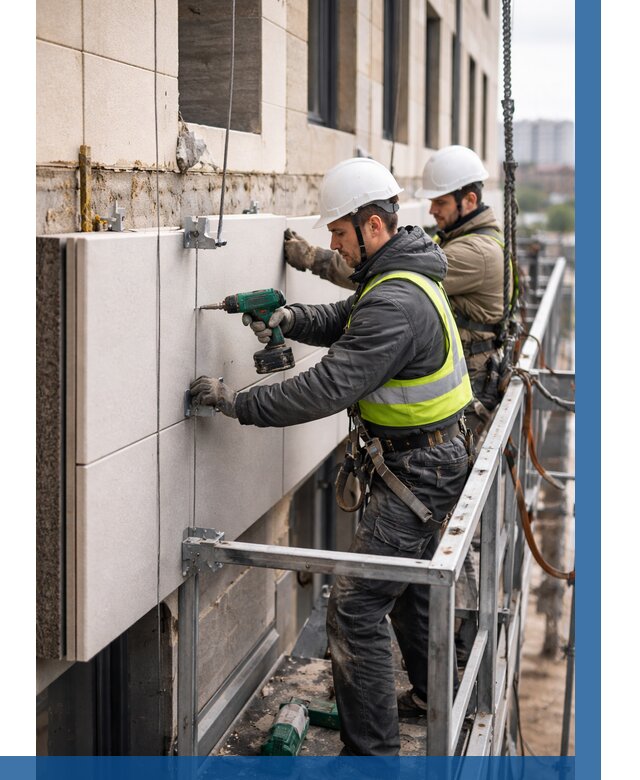 Монтаж фасадных термопанелей в Нижневартовске от 1554 р. | ВЫСОТНИК-Нжт