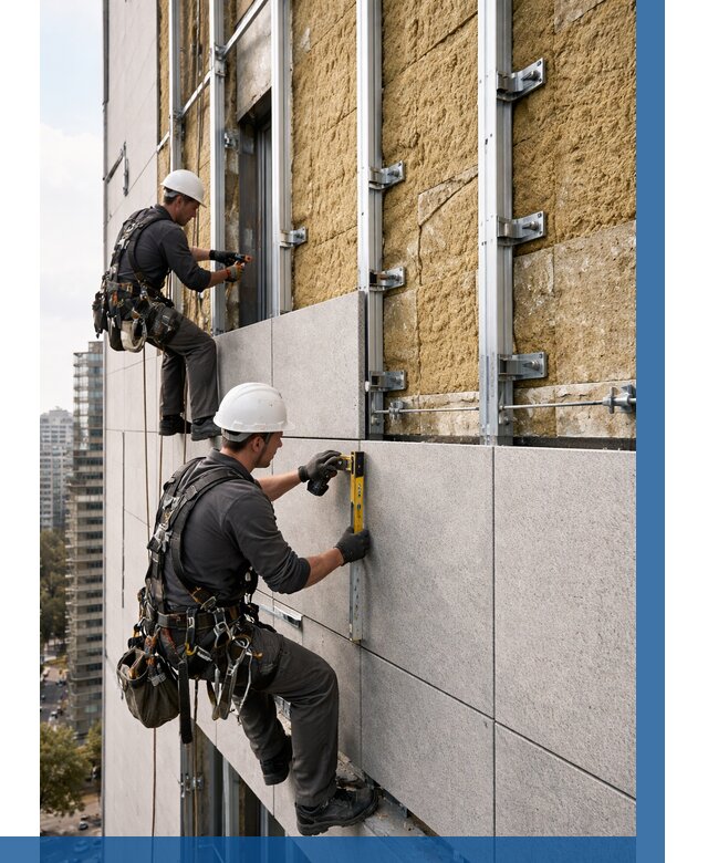 Монтаж вентилируемого фасада в Нижневартовске от 3626 р. | ВЫСОТНИК-Нжт