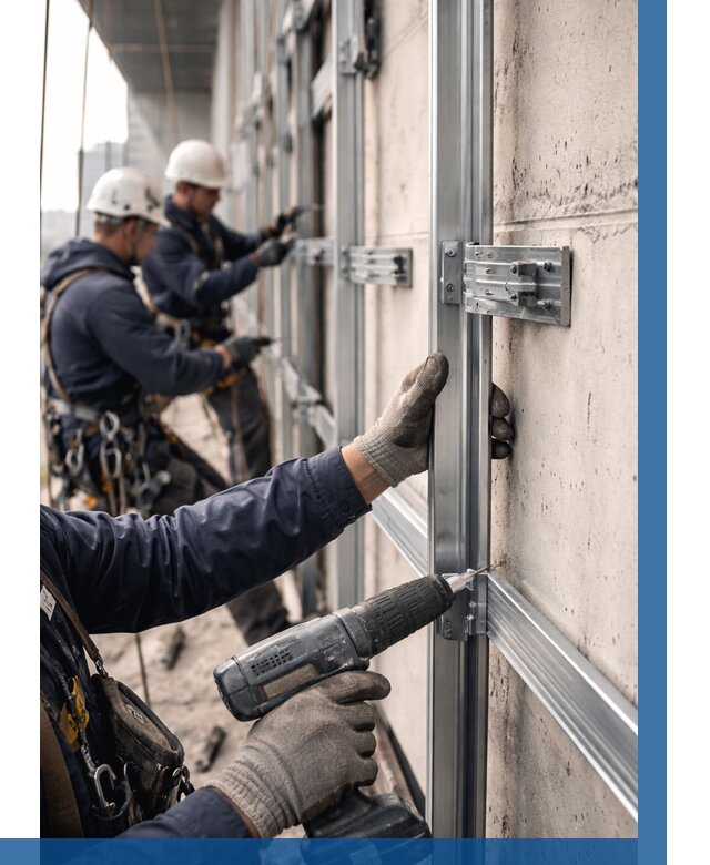 Монтаж подсистемы вентфасада в Нижневартовске от 881 р. | ВЫСОТНИК-Нжт