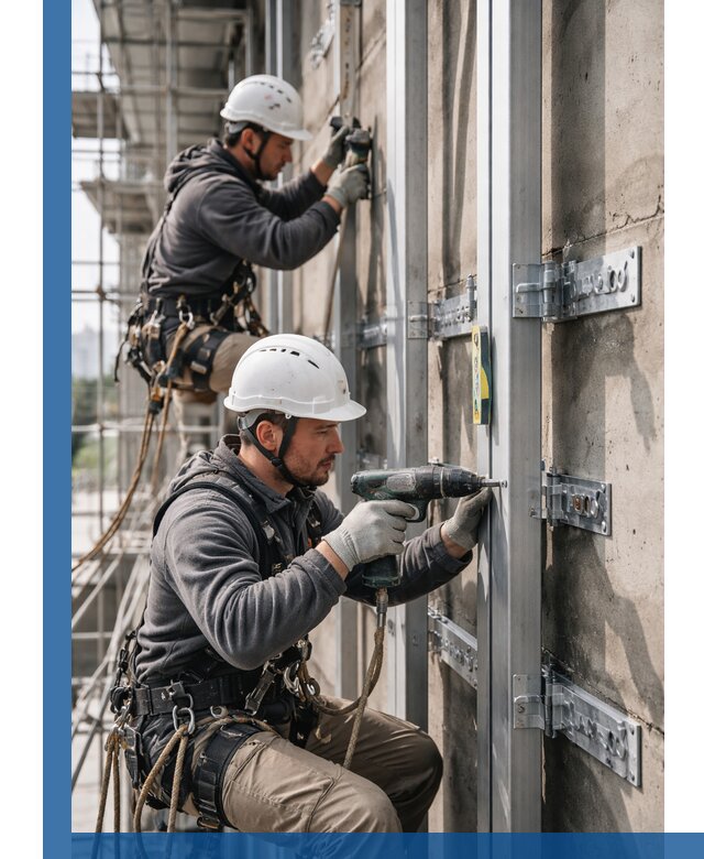 Монтаж и крепление подсистемы вентфасада в Нижневартовске