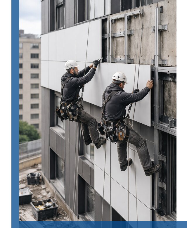 Монтаж композитных панелей фасада в Нижневартовске под ключ