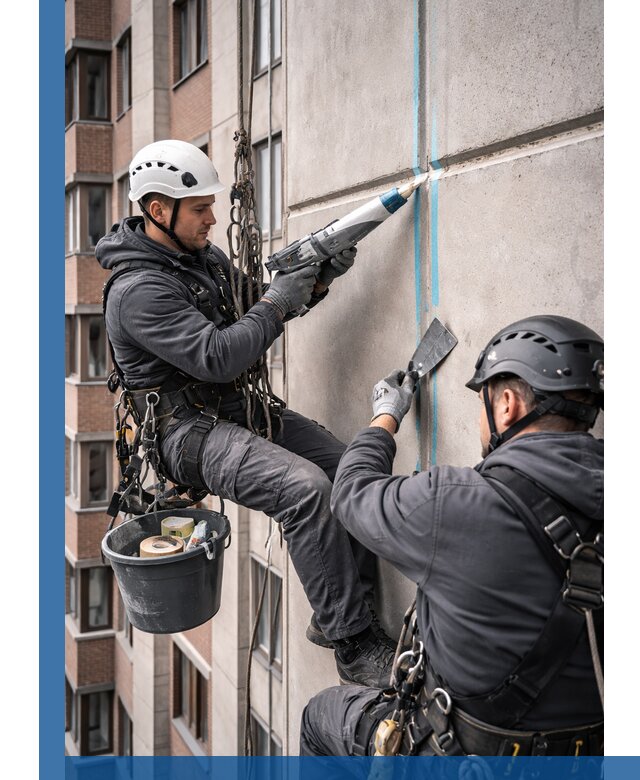 Вторичная герметизация швов фасада и кровли в Нижневартовске