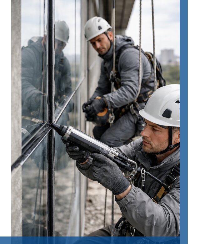 Герметизация витражных швов в Нижневартовске от 673 р. | ВЫСОТНИК-Нжт