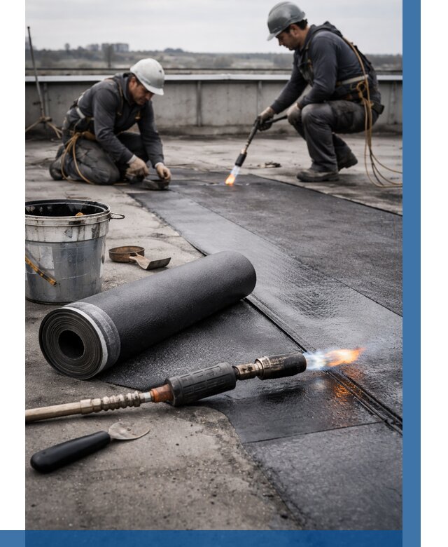 Ремонт рулонной кровли в Нижневартовске от 673 р. | ВЫСОТНИК-Нжт