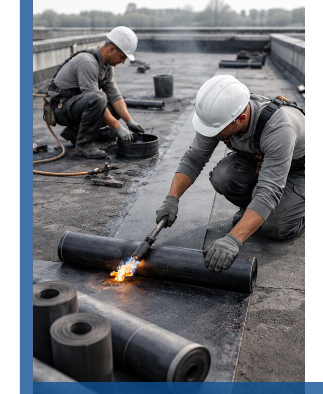 Ремонт рулонной кровли в Нижневартовске герметизация и восстановление