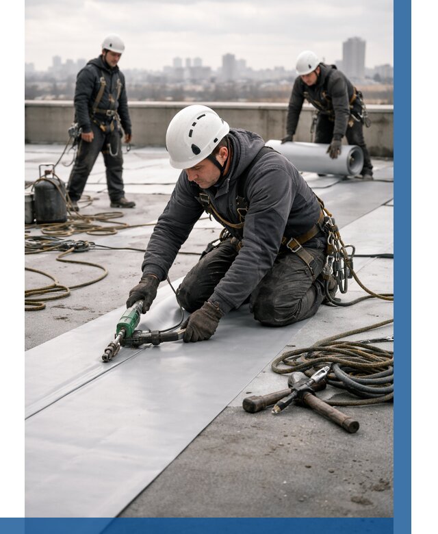 Ремонт мембранной кровли в Нижневартовске от 1865 р./м2 | ВЫСОТНИК-Нжт