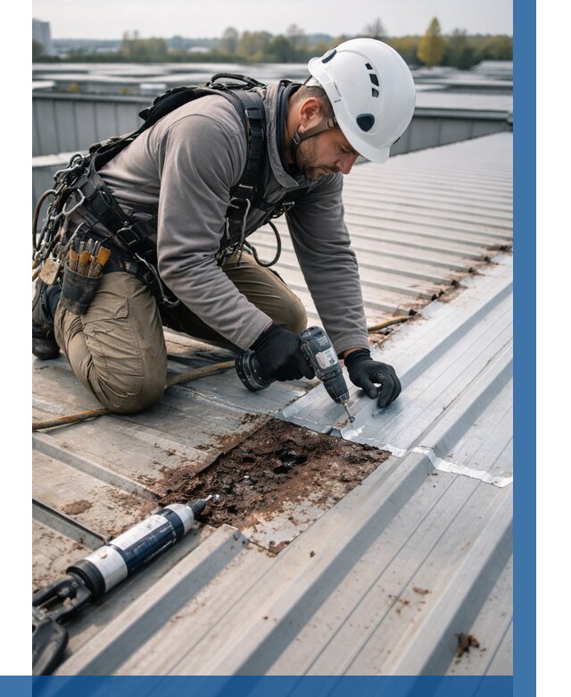 Ремонт профнастила на кровле в Нижневартовске от 725 р. | ВЫСОТНИК-Нжт