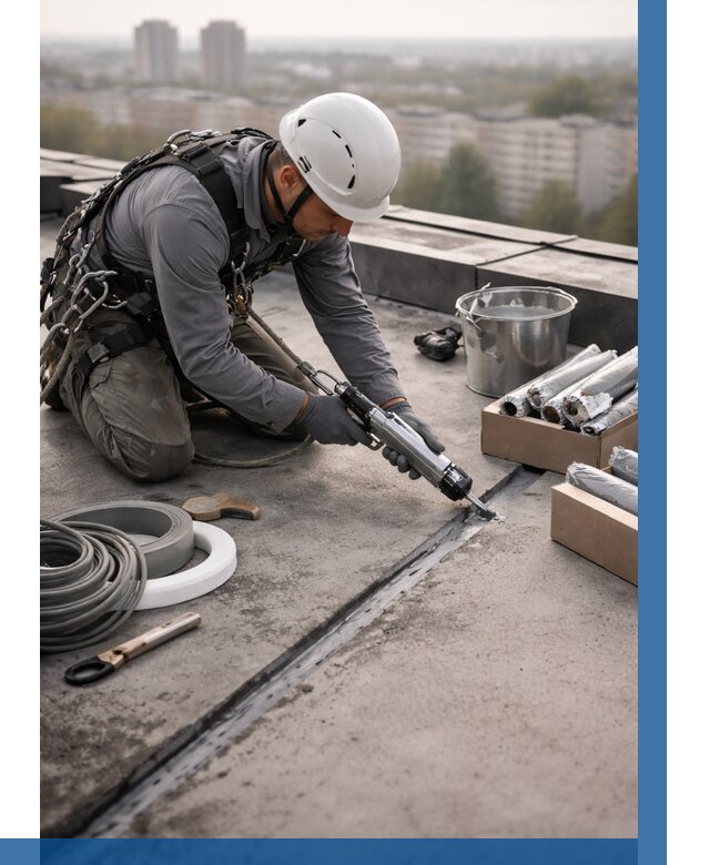 Герметизация швов кровли в Нижневартовске от 466 р./м2 | ВЫСОТНИК-Нжт