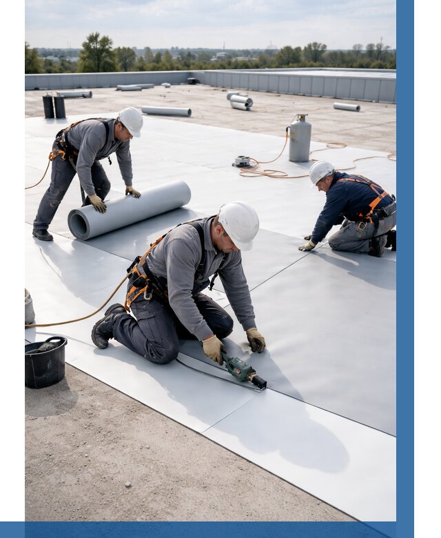 Монтаж мембранной кровли под ключ в Нижневартовске от 1243 р. | ВЫСОТНИК-Нжт