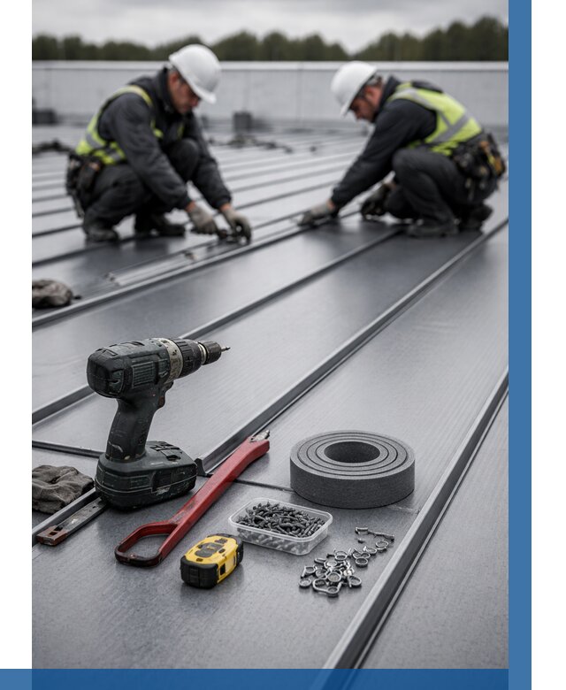 Монтаж фальцевой кровли в Нижневартовске от 1865 р. | ВЫСОТНИК-Нжт