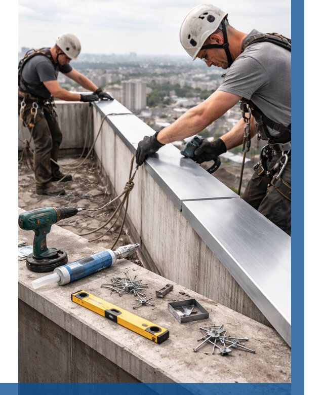 Монтаж парапетных крышек в Нижневартовске от 829 р. | ВЫСОТНИК-Нжт