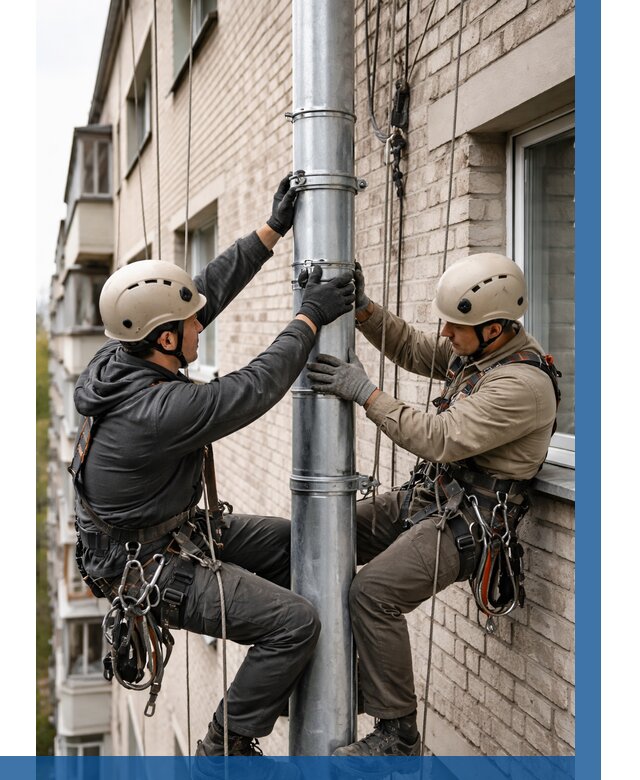 Замена водосточных труб в Нижневартовске от 6734 р. | ВЫСОТНИК-Нжт