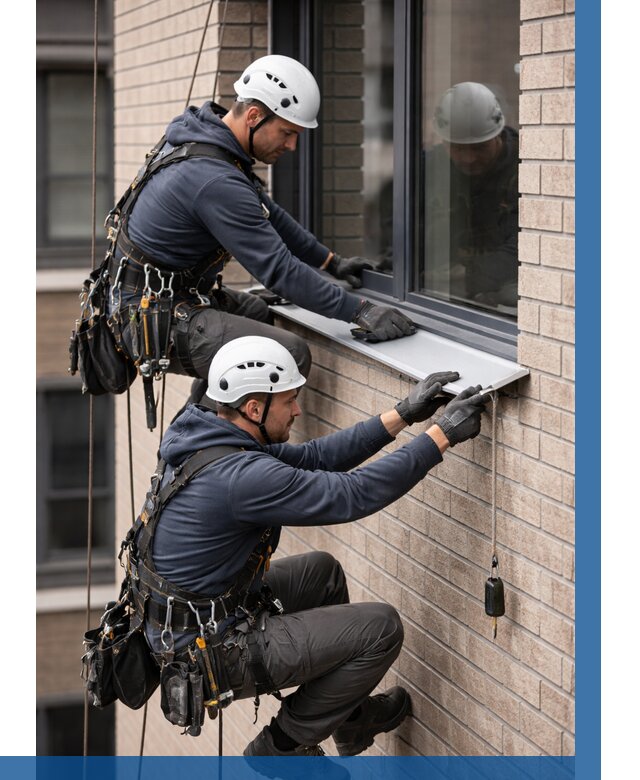 Монтаж оконных отливов под ключ в Нижневартовске от 3626 р. | ВЫСОТНИК-Нжт