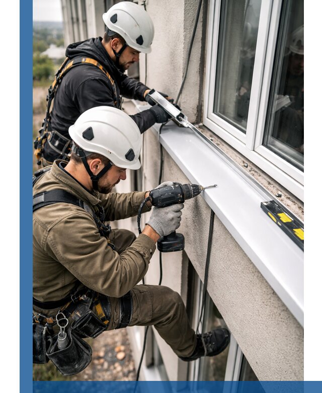 Профессиональный монтаж оконных отливов и отведения воды в Нижневартовске