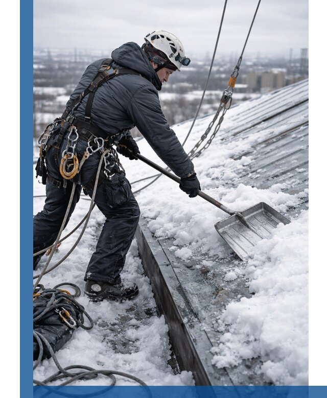 Профессиональная очистка кровли от снега и наледи в Нижневартовске