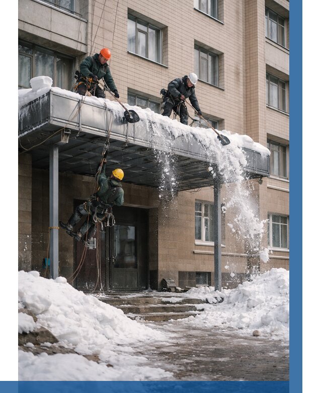 Очистка козырьков от снега в Нижневартовске от 3626 р. | ВЫСОТНИК-Нжт
