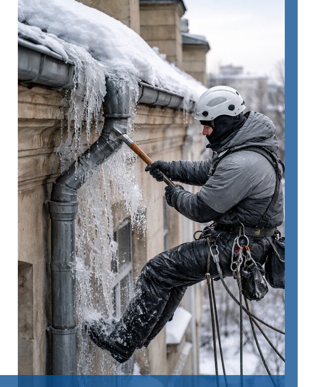 Очистка водостоков от льда в Нижневартовске от 3626 р. | ВЫСОТНИК-Нжт