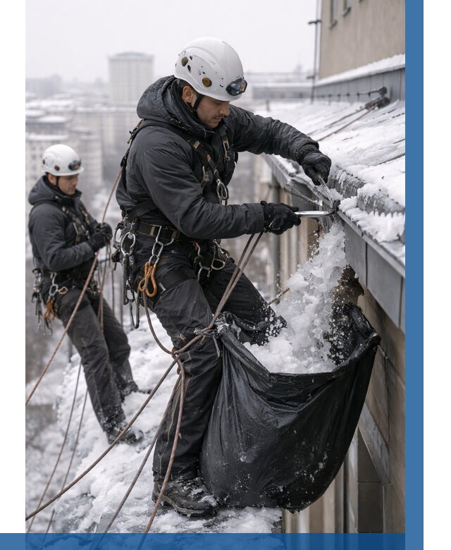 Аварийная очистка крыши в Нижневартовске под ключ от 311 р. | ВЫСОТНИК-Нжт