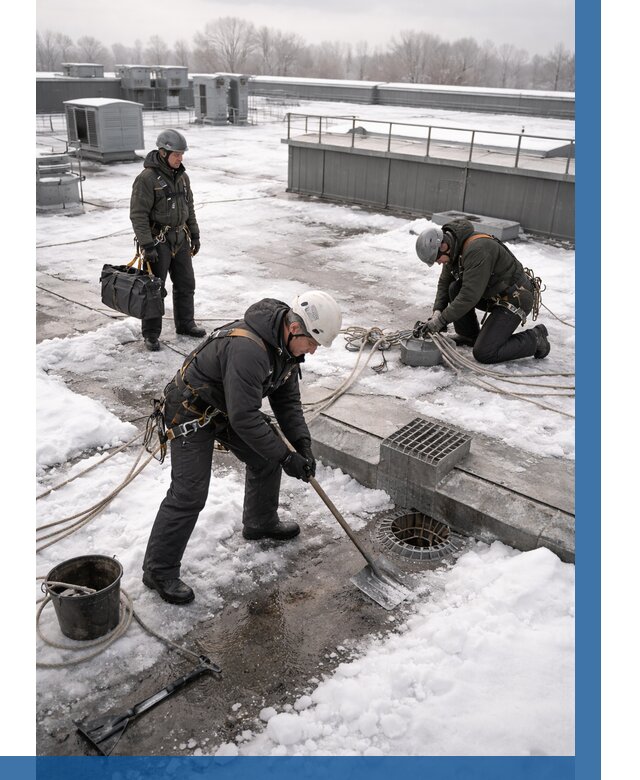 Абонентское обслуживание кровли зимой в Нижневартовске от 8288 р. | ВЫСОТНИК-Нжт