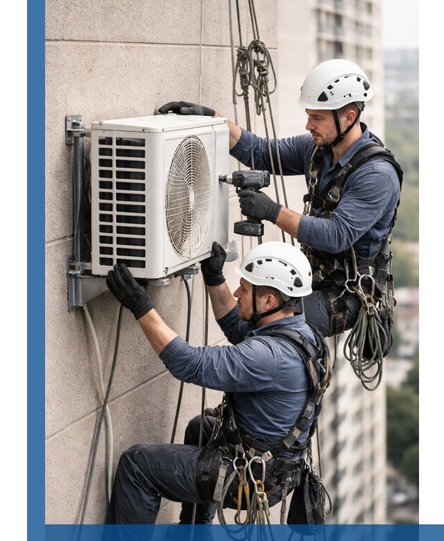 Монтаж внешнего блока кондиционера в Нижневартовске установка и крепление