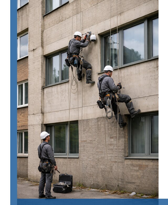 Монтаж фасадных камер видеонаблюдения в Нижневартовске под ключ