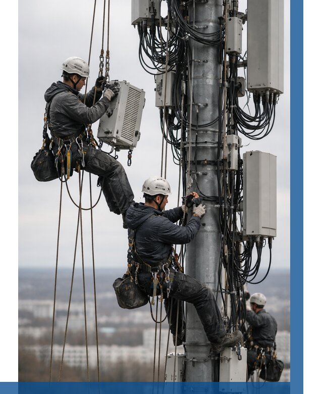 Монтаж оборудования связи на мачте в Нижневартовске от 7770 р. | ВЫСОТНИК-Нжт
