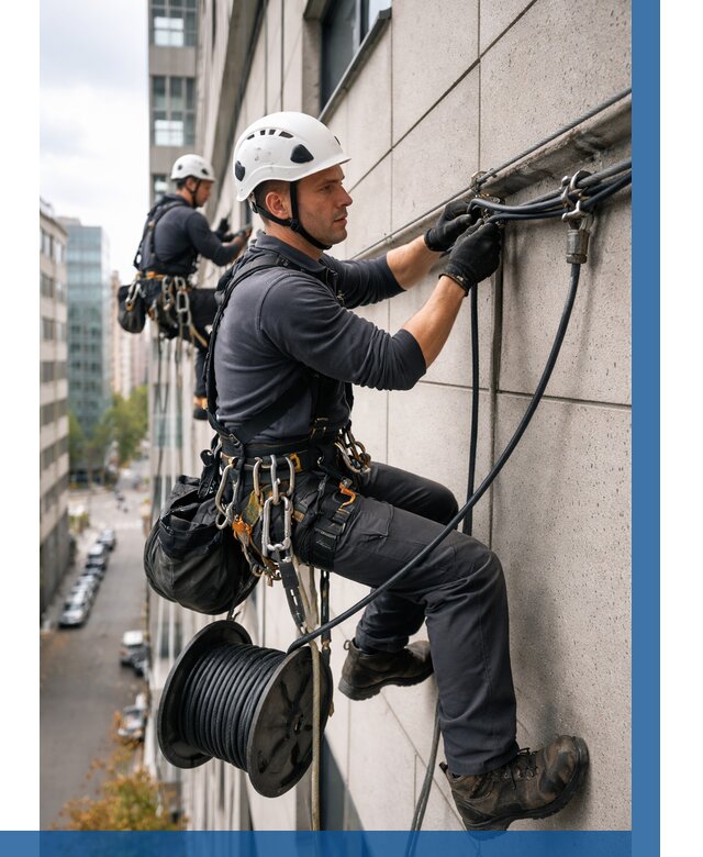 Прокладка кабеля по фасаду в Нижневартовске от 363 р. | ВЫСОТНИК-Нжт