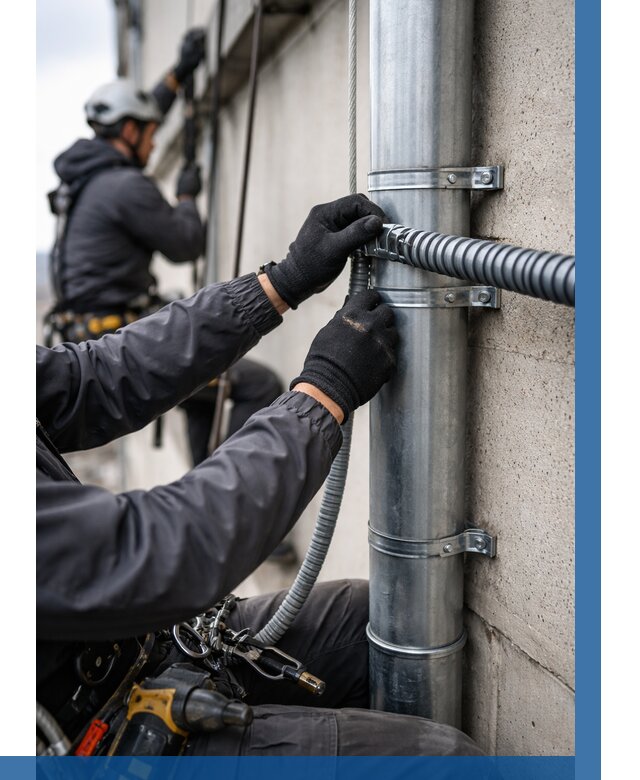 Монтаж гофры для кабеля в Нижневартовске от 311 р. | ВЫСОТНИК-Нжт