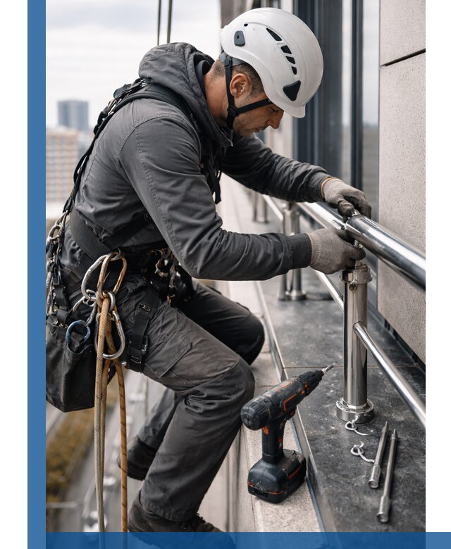 Монтаж ограждений на высоте в Нижневартовске для зданий и конструкций