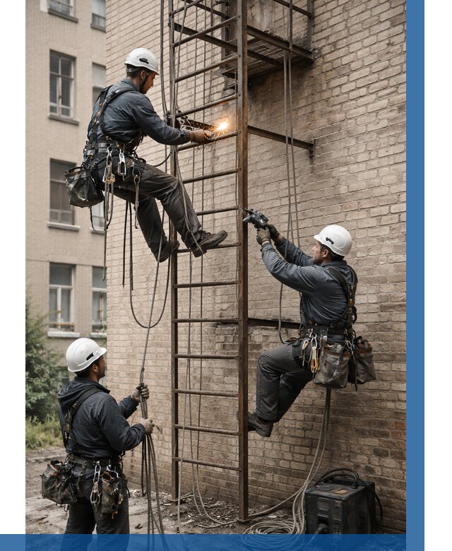 Ремонт пожарной лестницы в Нижневартовске от 7770 р. | ВЫСОТНИК-Нжт