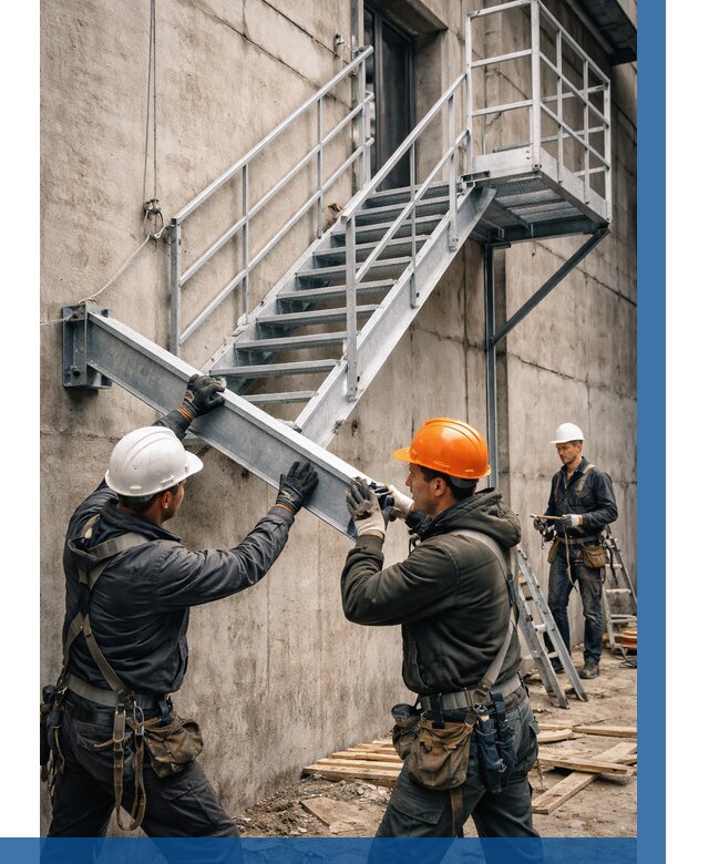 Монтаж металлических лестниц в Нижневартовске от 15540 р. | ВЫСОТНИК-Нжт