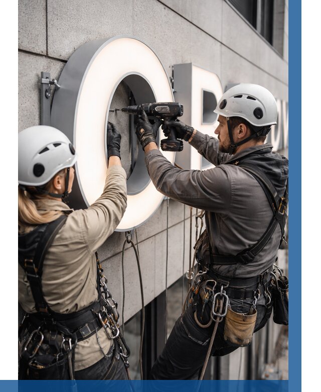 Монтаж световых букв в Нижневартовске от 3108 р. под ключ ВЫСОТНИК-Нжт