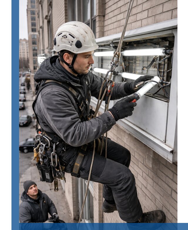 Профессиональная замена ламп в наружной вывеске в Нижневартовске