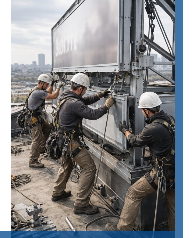 Монтаж крышной рекламной конструкции в Нижневартовске от 62160 р.|ВЫСОТНИК-Нжт