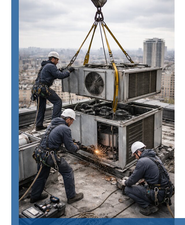 Демонтаж крышной установки в Нижневартовске любой сложности