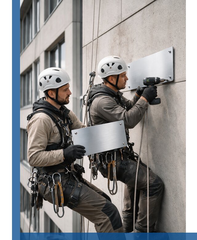 Монтаж табличек и указателей в Нижневартовске для зданий и сооружений